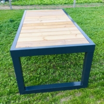 Table de jardin en acier et bois gris anthracite 02